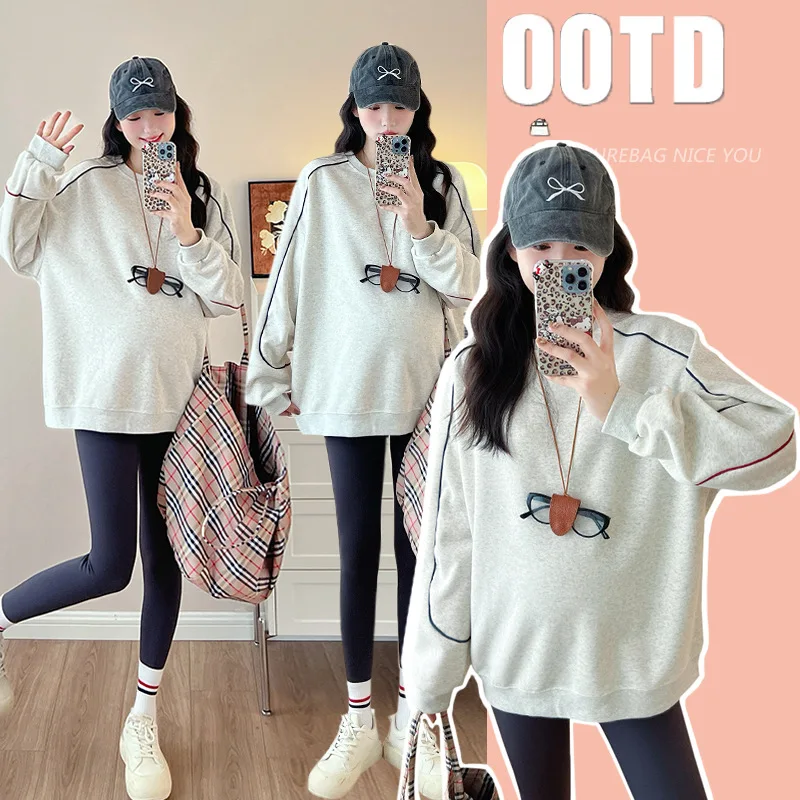 top-premaman-autunno-inverno-nuovo-stile-allentato-dimagrante-addensato-minimalista-versatile-morbido-e-confortevole-felpa-girocollo