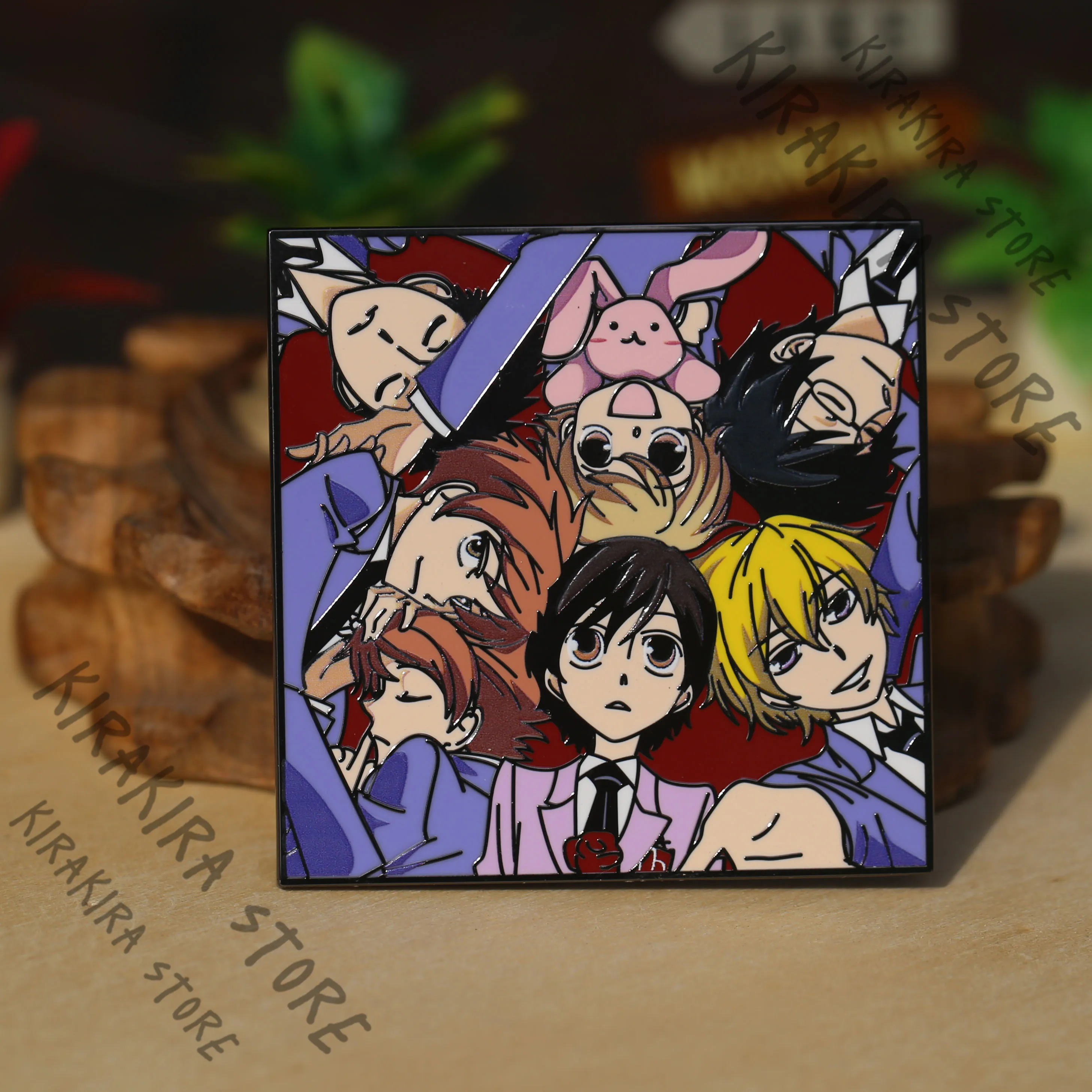 

Ouran High School Host Club metal plaque Brooch Hitachiin Hikaru Suou Tamaki Badge Cosplay Emblem Fujioka Haruhi Breastpin