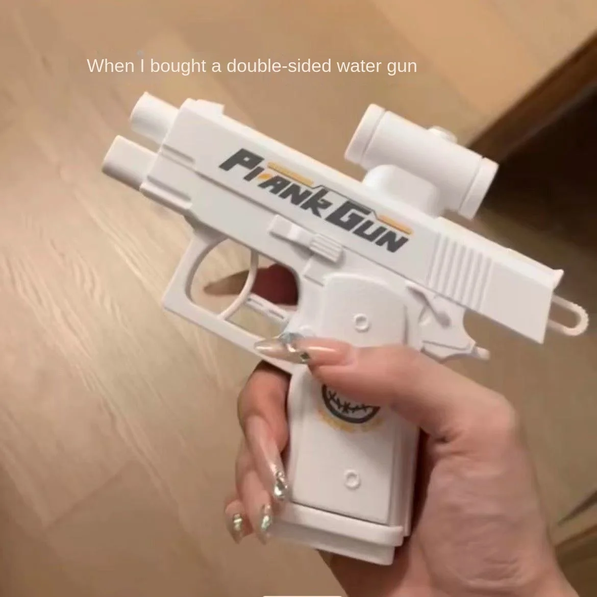 Pistolet à eau malheureux jouet manuel portatif pistolet à eau bidirectionnel farce pistolet à eau jouet tour Double pulvérisation d'eau directionnelle Mini pistolet