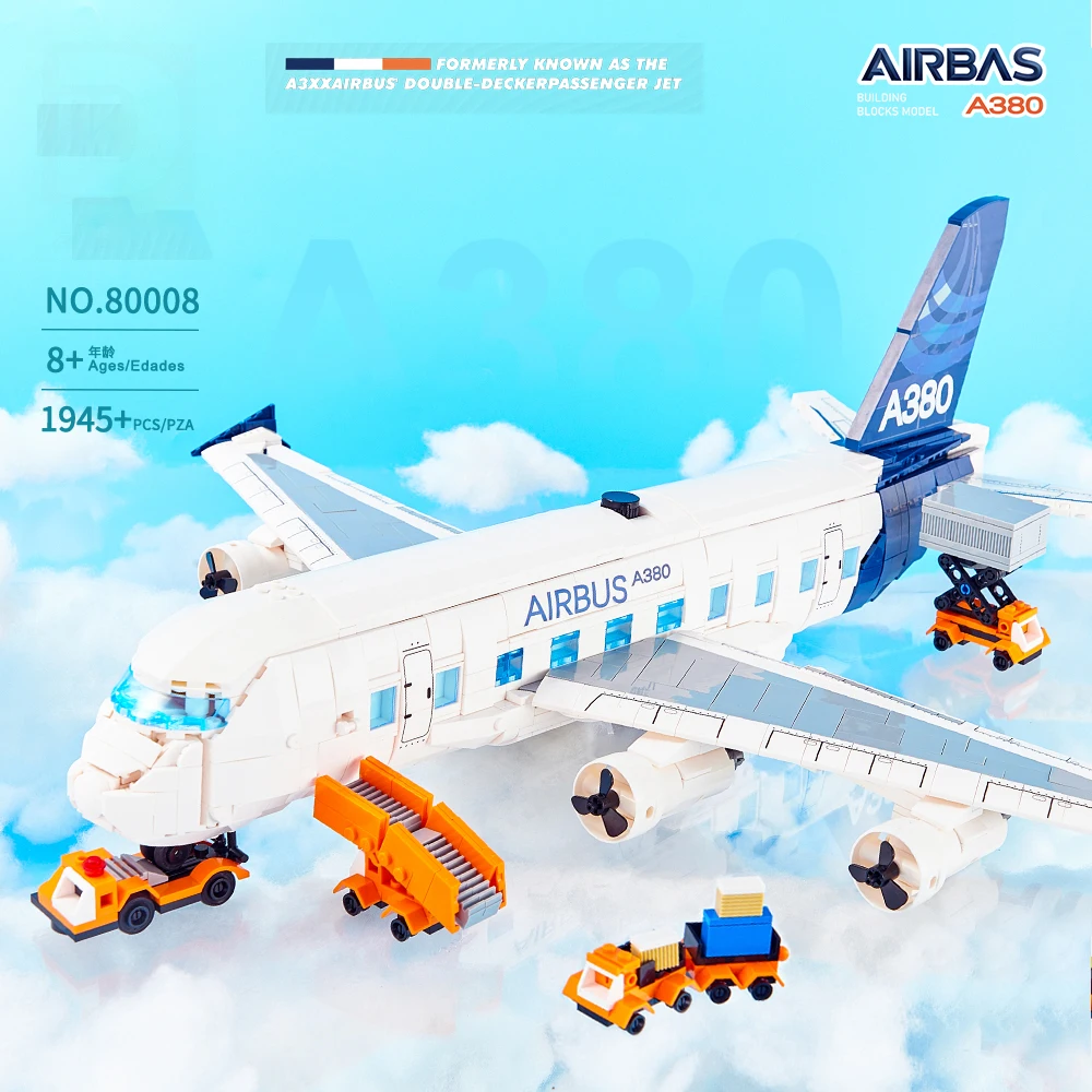 

2024 New MOC Airport Aviation Aircraft Passenger Plane Building Blocks Bricks Model Assembling Toys for Boys Christmas Gift Set