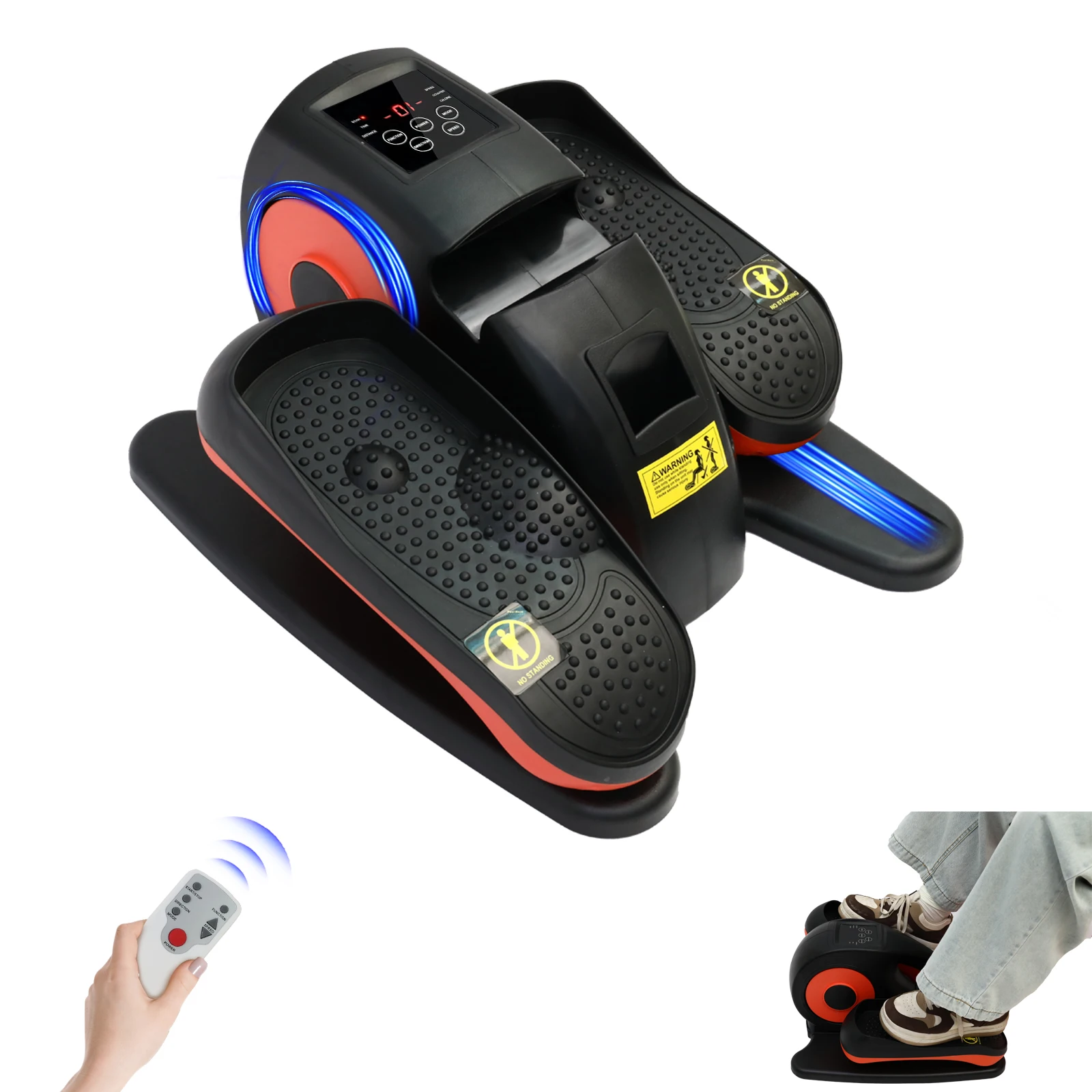 

Эллиптический тренажер под столом, мини-электрический эллиптический тренажер для ног, 12-скоростной, полностью собранный, тихий пульт дистанционного управления для пожилых людей