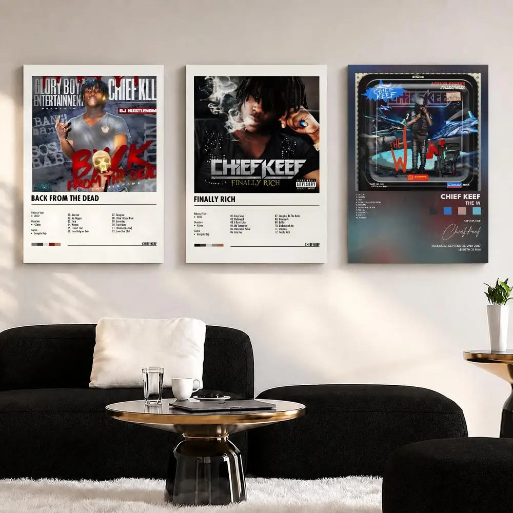 Rapper Album C-Chief K-Keef Framed Wall Painting Ready to Hang Canvas Wall Art Poster for Bedroom Living Room Home Decor Gift