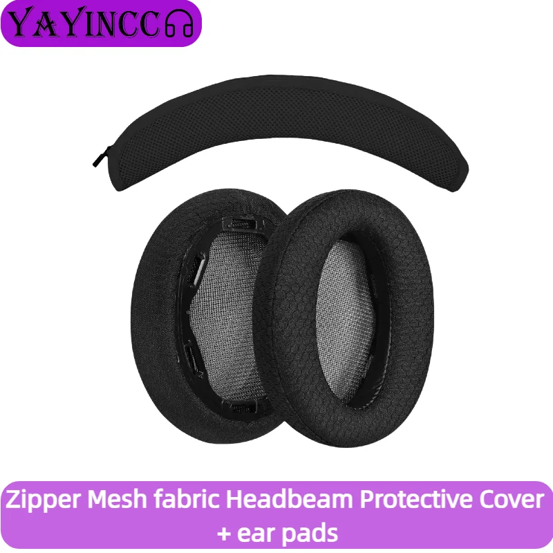 

YAYINCC Replacement Mesh Earpads With buckle zipper Knitted fabric head beam protective cover Combo for Sony WH-H910N headset