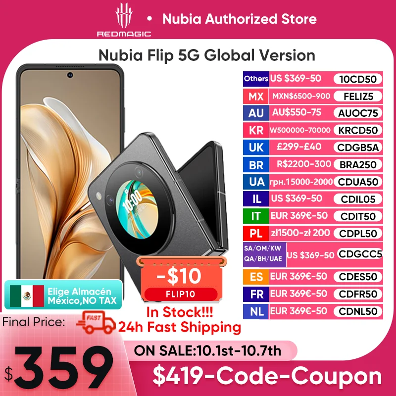 Nubia Flip 5G Global Version Foldable Design Smartphone Android 6.9