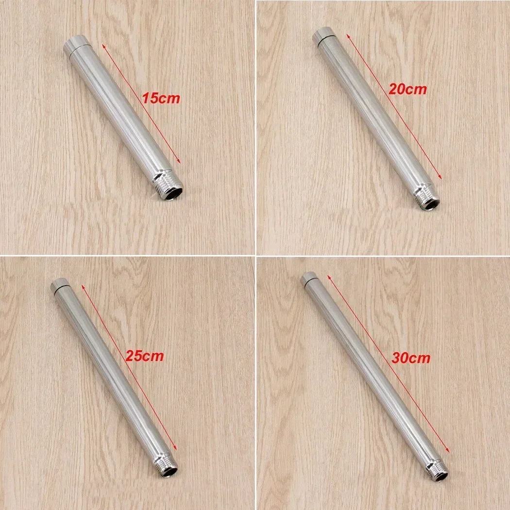 Prolunga Doccia Angolata In Acciaio Inox G1/2 Da 25 Cm – Finitura Lucida Per Soffione A Pioggia