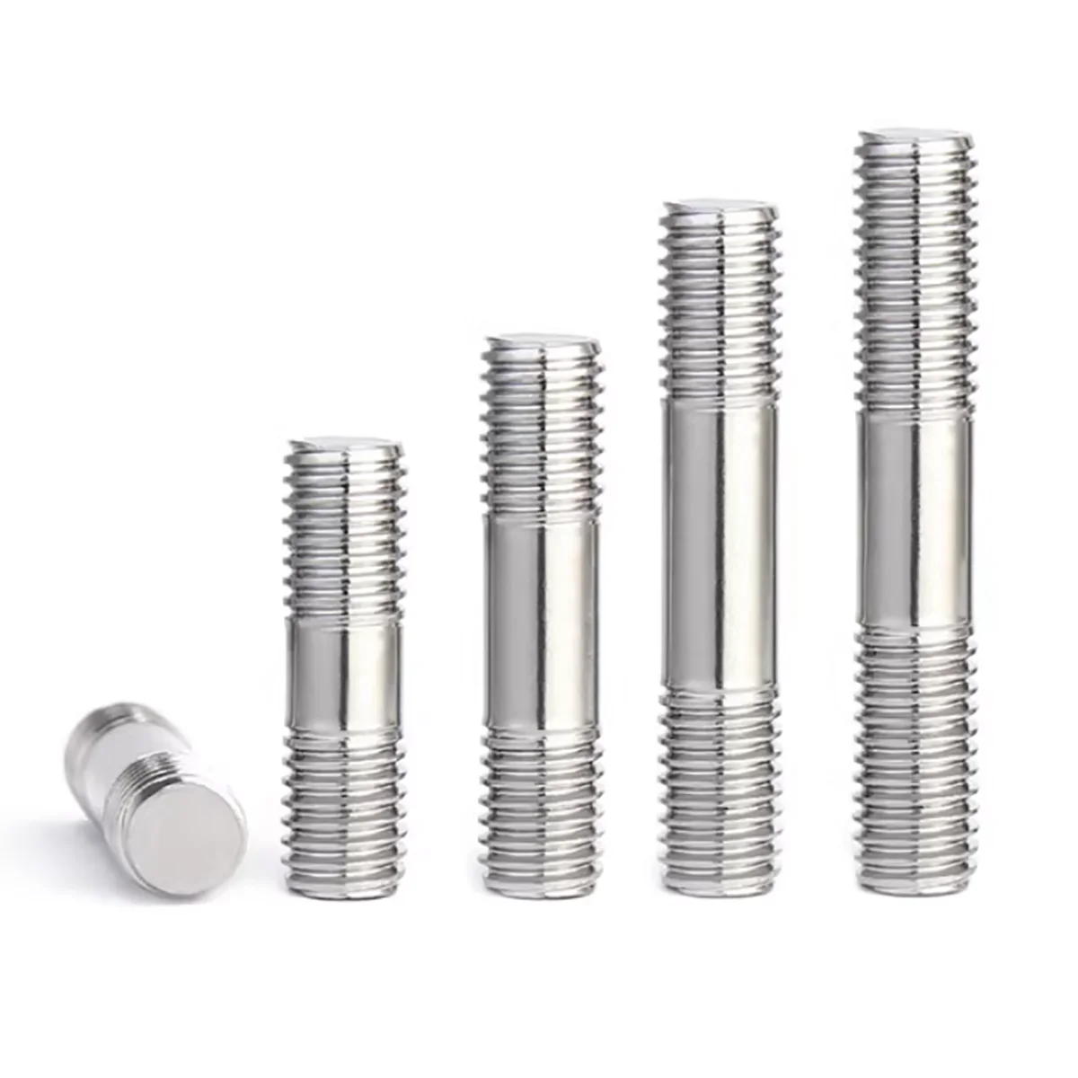 304 Stainless Steel Dual Head Thread Bar M3 M4 M5 M6 M8 M10 M12 M14 M16 M20 Double End Equal Thread Bolts Rod Stud L=16-250mm