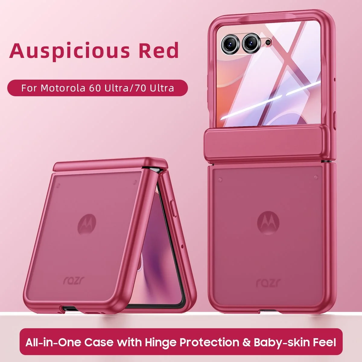 Luksusowe, smukłe, matowe etui z ochroną zawiasów do Motorola Razr 50 60 70, wytrzymałe, odporne na wstrząsy etui do Moto Razr 50 60 70 Ultra Plus — zdjęcie produktu 4