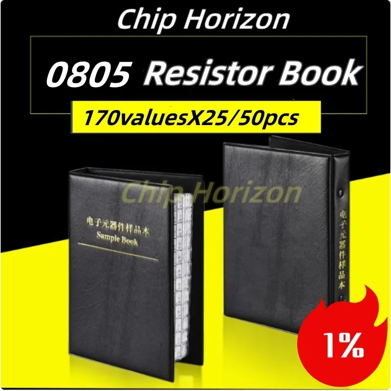 

0805 Книга сопротивления SMD 0805 170 значенийX25/50 шт. Всего 8500 шт. 1% упаковка образцов