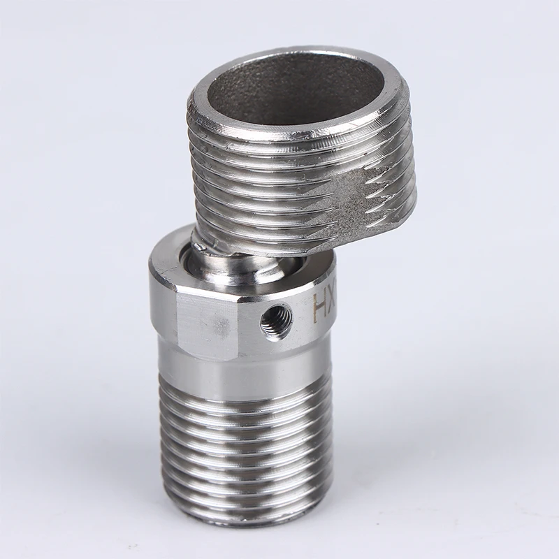 304 Stainless Steel 360° Rotatable Angled Curved Shower Faucet Adapter Eccentric Screw