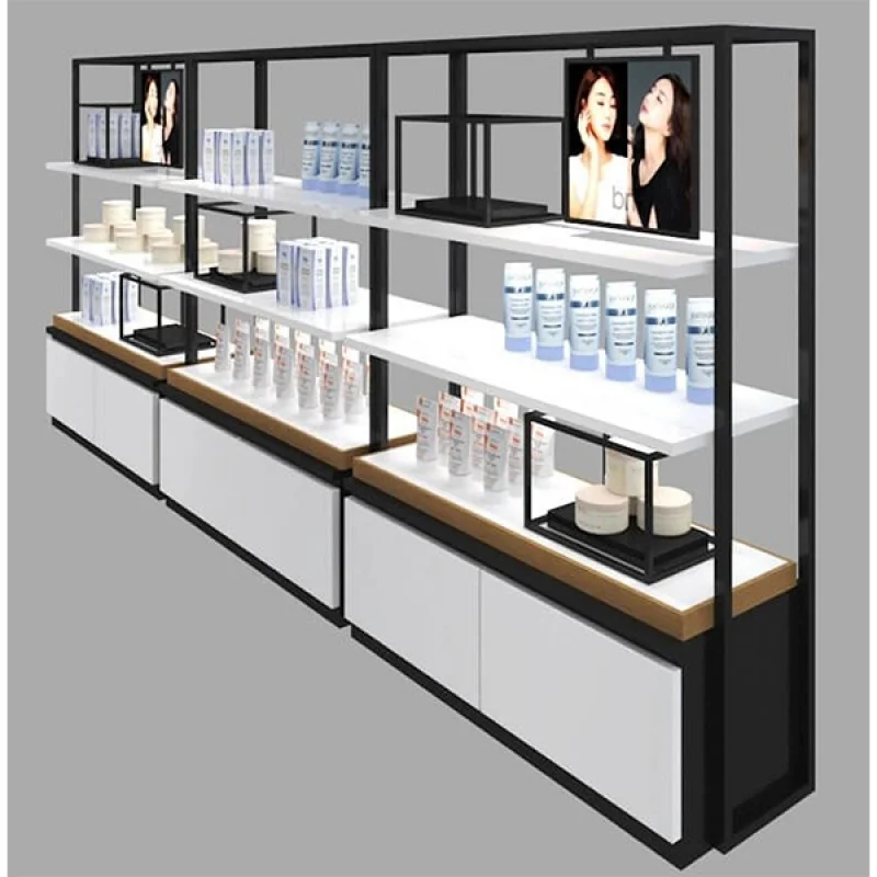 

Custom, SUNDO Retail Shop Cosmetic Display Shelves Wall Storage Design Beauty Products Display Cabinets