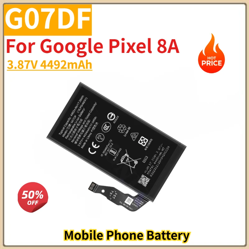 High Quality G07DF 3.87V 4492mAh Phone Battery For Google Pixel 8A Brand New Replacement Battery