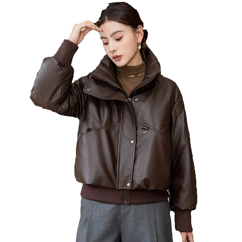 Japanese American Lad Light Luxury Sheepskin Down Women's Season Popular Short Goose Down Coat New