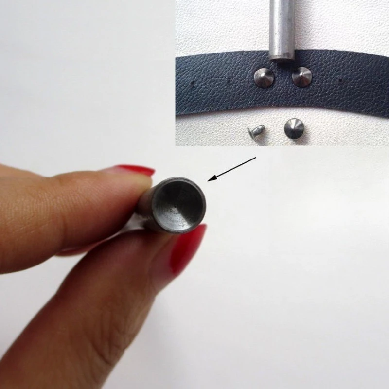 Mushroom Domed Snap Rivet Setting Steel Spike Studs Punch Setter Hand Punching Tool For Leather Craft Garment Shoe Hat DIY