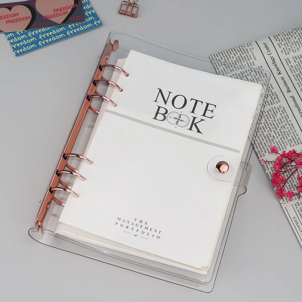 Zachte PVC Notebook Shell A5 Planner Cover Rose Gold Hand Pads Het losbladige handboek Student