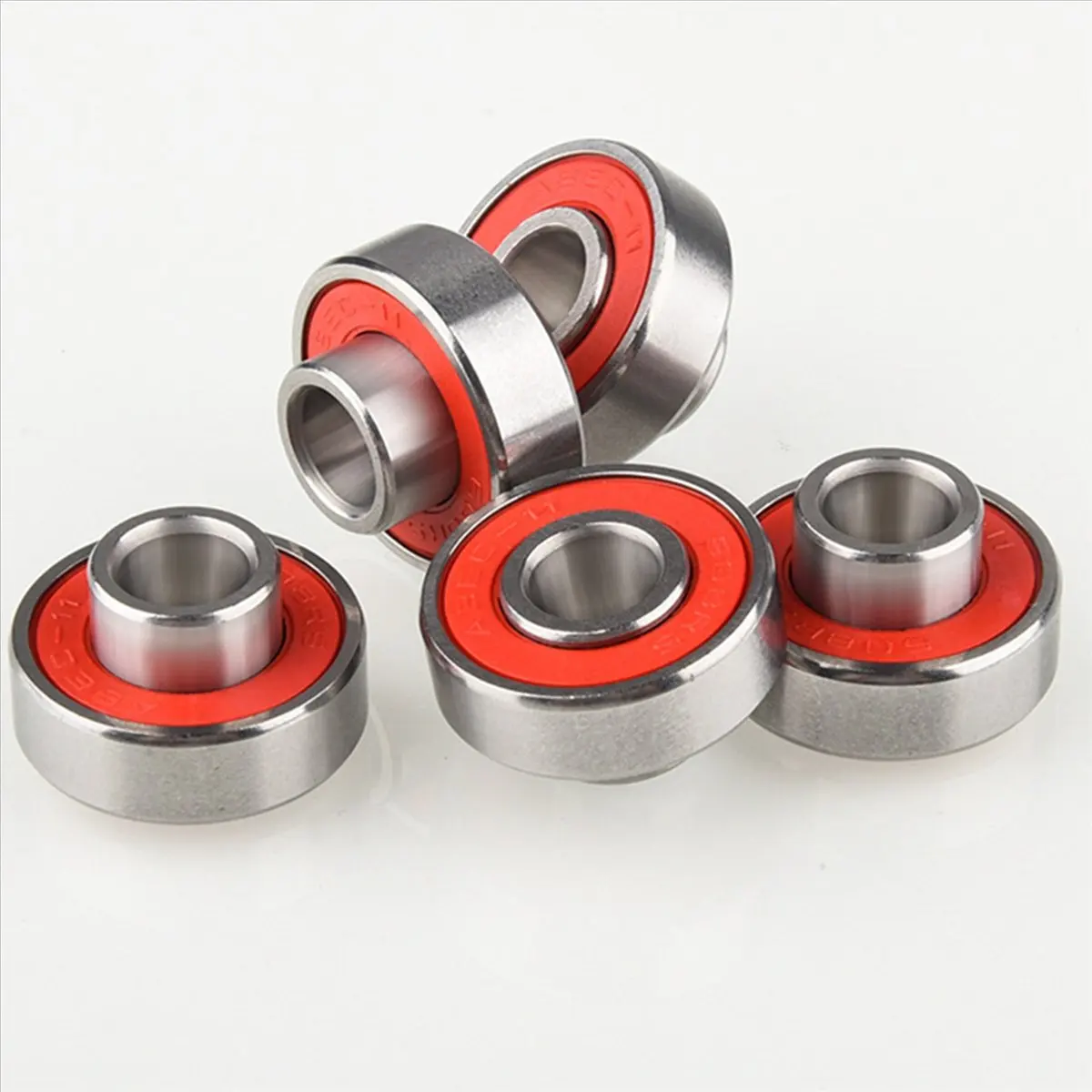 40Pcs 608-2RS Longboard Integrated Bearing Skateboard Wheel Bearing Inline Roller Skate Bearing 8X22X12.6Mm,Red view 5