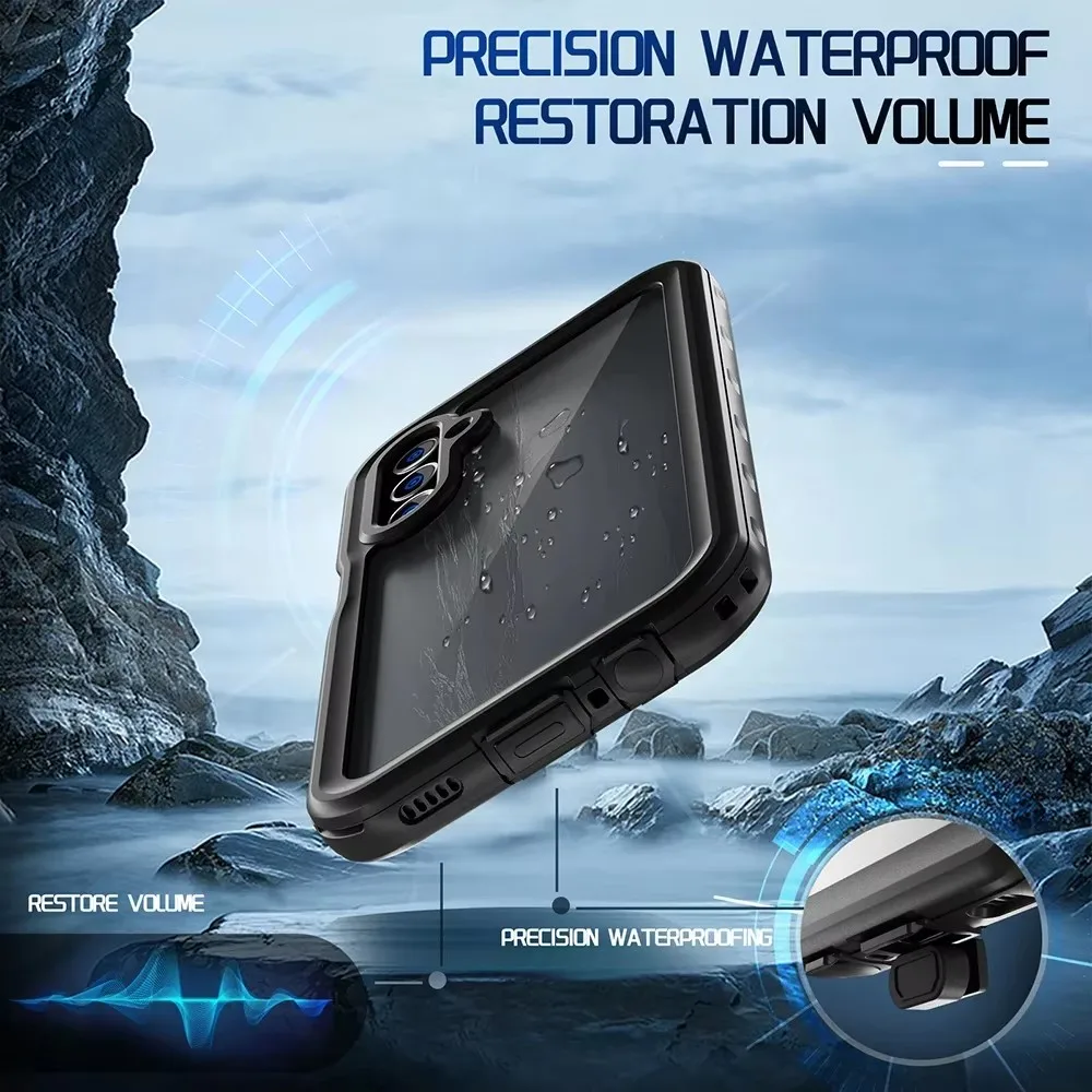 

Swimming Phone Luxury Cover For Samsung Galaxy A15 A26 5G A56 Waterproof Case Galaxy A36 Funda Shell Coque Case