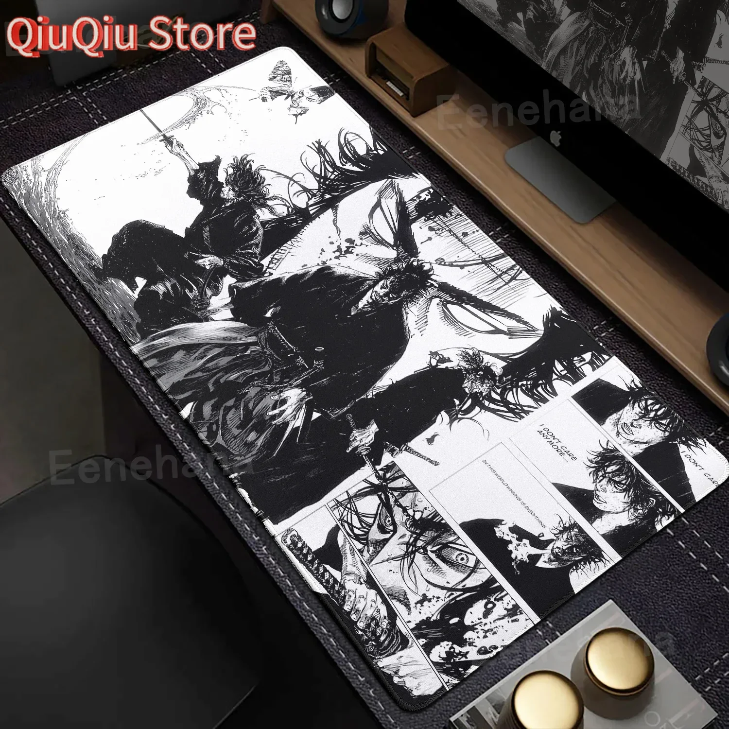 Samurai MousePad Computer Laptop Wanderer Miyamoto Musashi Desk Pad Xxl Comic Mouse Pad PC Gamer Pad Computer Game Accessories