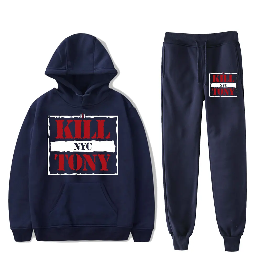 

Винтажный комплект толстовок с капюшоном Kill Tony 90-х годов, брюки с капюшоном, пуловер из двух предметов для мужчин и женщин