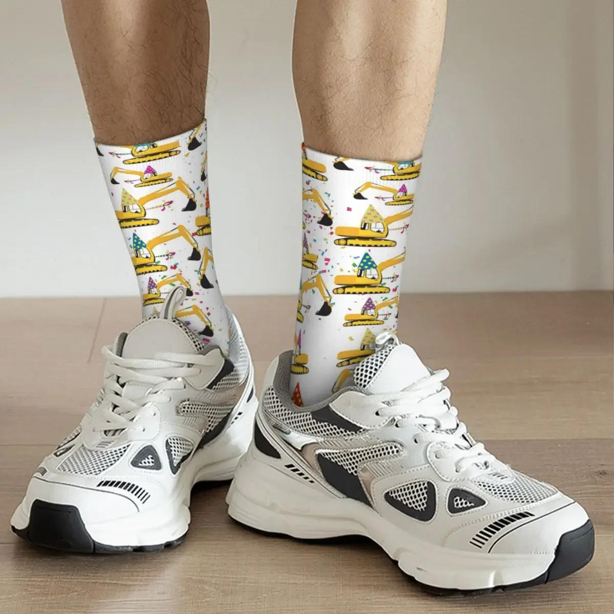 Bagger Bau LKW Party Muster Socken Harajuku super weiche Strümpfe die ganze Saison lange Socken Zubehör Unisex Geschenke