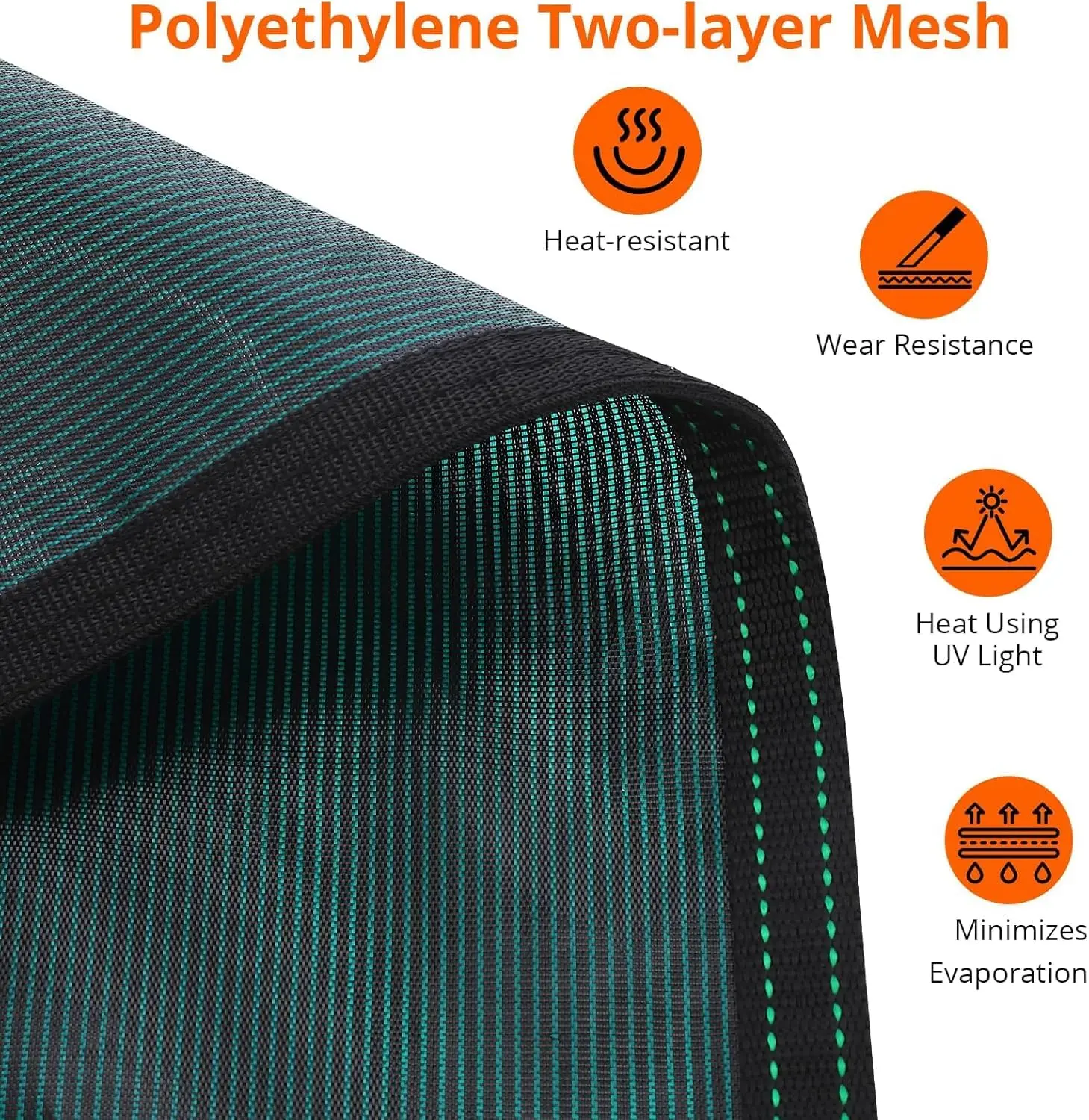 Green PP Mesh Safety Pool Cover 22x42 FT with 4x8 FT Center Step Rectangular Reinforced Winter Swimming Pool Net Cover for Inground and Above Ground Pool 12.78m x 6.7m Heavy Duty Mesh Net Cover Outdoor Garden Leaf Debris Cover