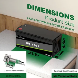 新しい12V 24V 48V 100AH 200AH 300AH LIFEPO4バッテリー12.8V 51.2Vリチウム鉄リン酸バッテリービルトインソーラーボート税 8ベストセールス12V 100AH LifePO4 -3 -3