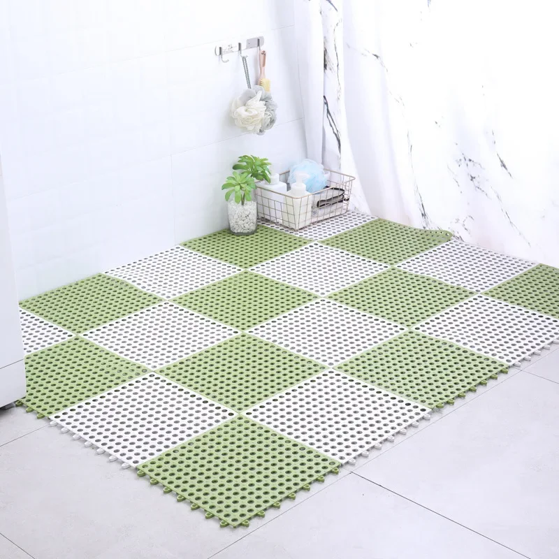 Bathroom Non-Slip Mat Waterproof Spliced Floor Mat Household Toilet Shower Room Non-Slip Mat Spaced Water Mat Bathroom