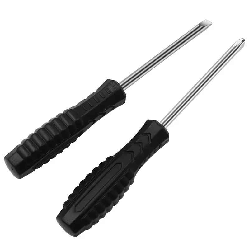 Mini Black Handle Cross Slotted Simple Screwdriver 4mm Screwdriver Furniture Toy Home Appliance Disassembly Maintenance Tool