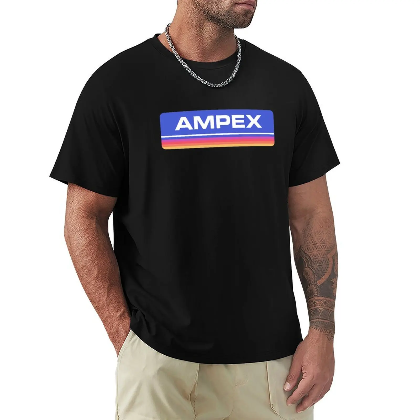 Ampex Retro Design T-Shirt Sporty Breathable Short Sleeve T-Shirt