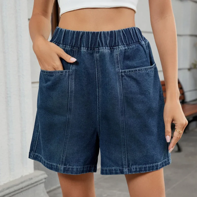 European and American Arrival Hot Sale Women's Clothing Summer New Season Washing Elastic Waist Casual Shorts Fashion