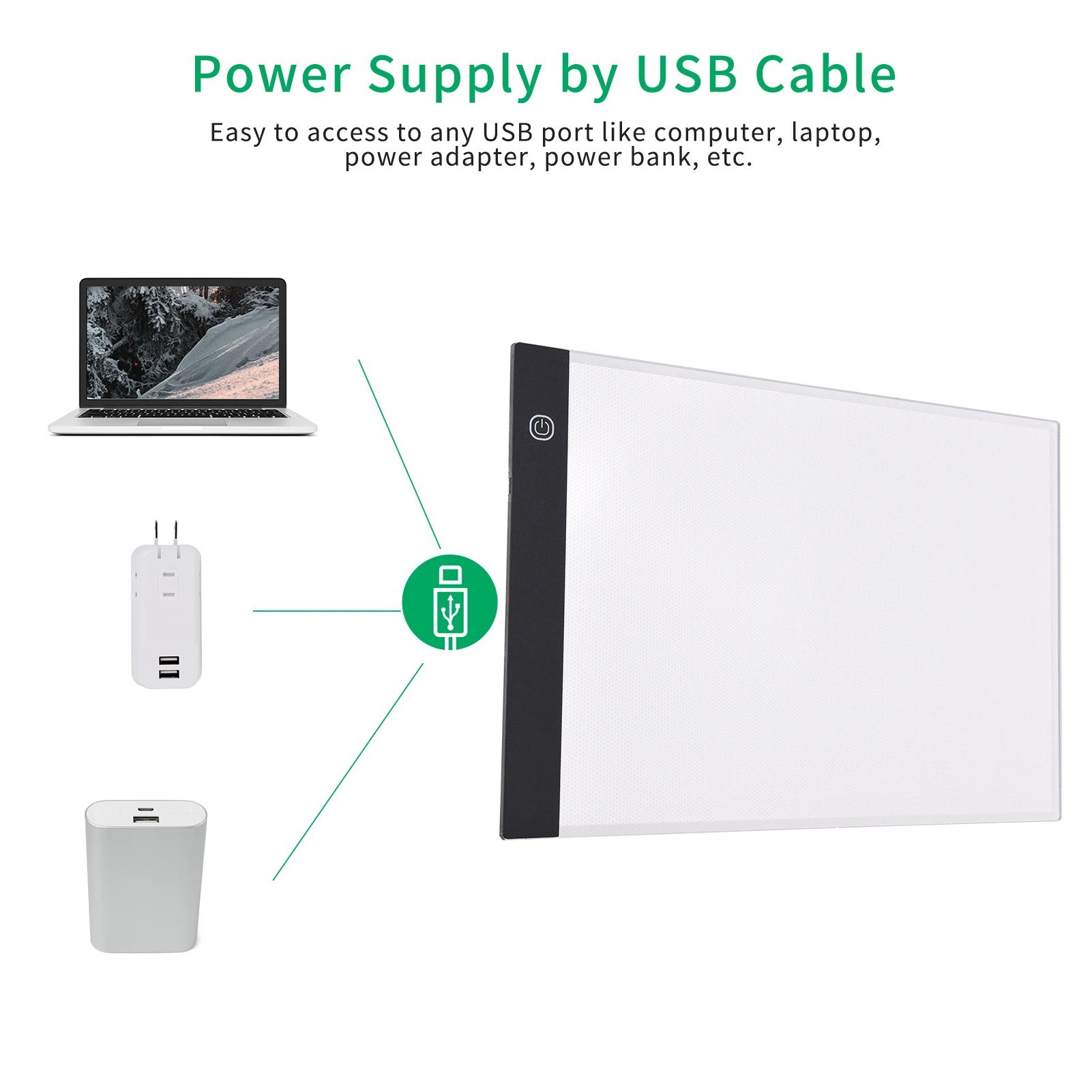 A2 Kotak Lampu LED Ultra-tipis dengan Kecerahan yang Dapat Diredupkan, Meja Gambar Bertenaga USB untuk Seniman yang Merancang Tato, Menggambar, dan Streaming