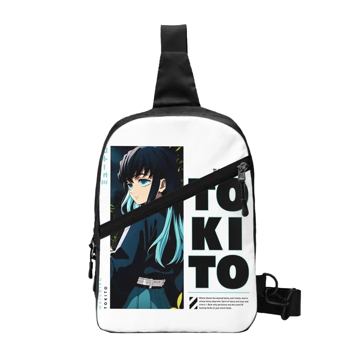 Tokito Muichiro - Kimetsu No Yaiba Chest Bag Men Sling Crossbody Backpack Chest Bag Traveling Hiking Daypack Shoulder Bag