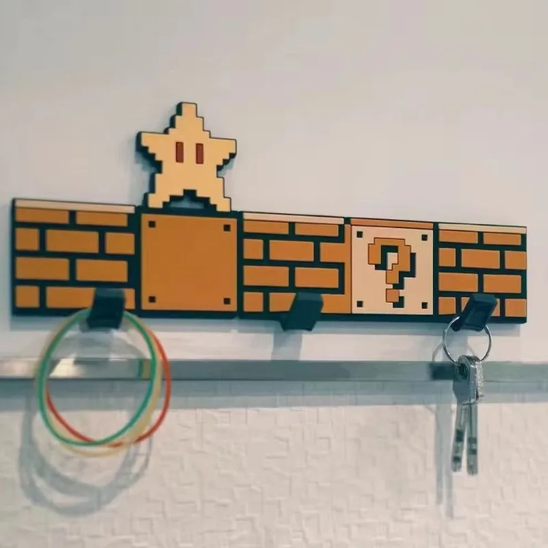 Super Mario Magnetic Hooks Pixelated Key Holder Decorative for Doors Cabinets Shelves Wall Hooks Hanger Home Accessories Gifts - view 5