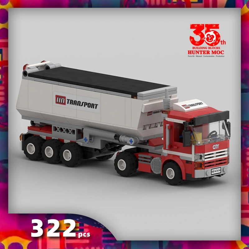 

HtMoc Tipper trailer flatbed truck blocks platform truck bricks moc truck lorry truck toy lorry toys truck transporter toy