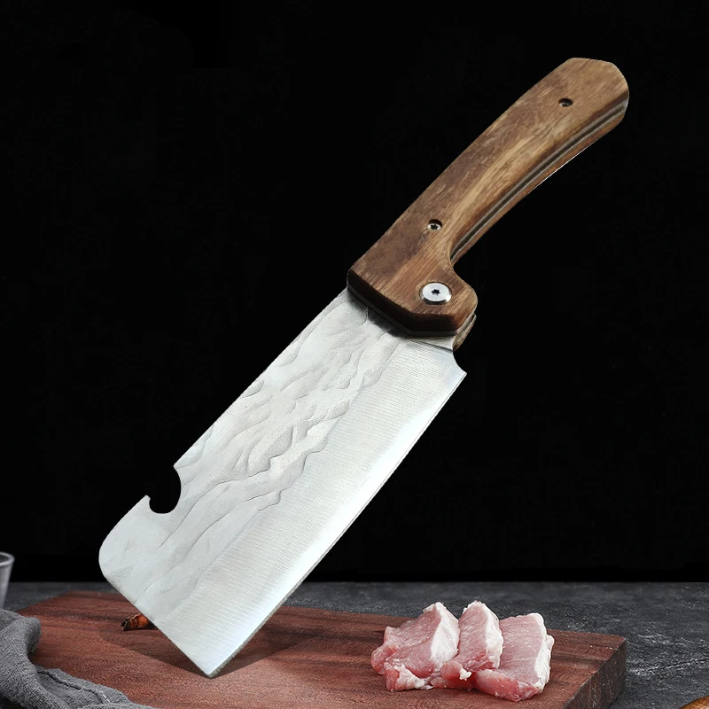 Folding Cleaver Knife Forged Stainless Steel Kitchen Knife Meat Fish Fruit Slicing Knife Butcher Boning Knife Kitchen Accessorie