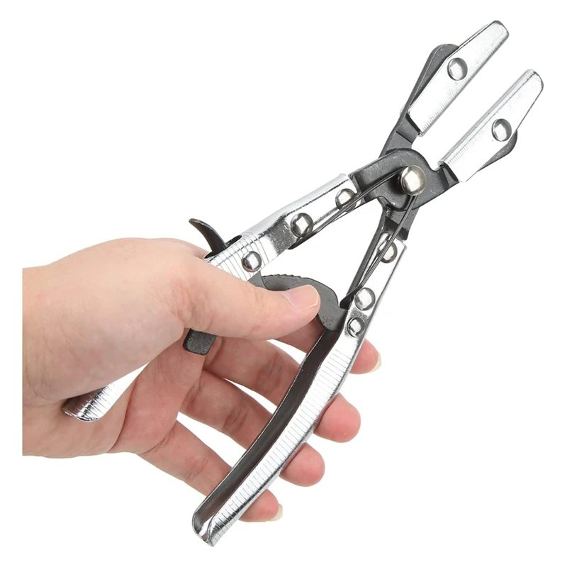 ABBO-Hose Clamp Pliers For Automotive And Machine Maintenance, 10-Inch Universal Hose Pinch Off Plier With Ratcheting Jaws