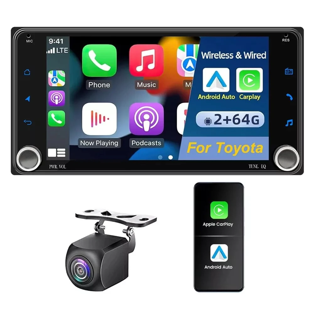

Android 13.0 GPS Car Navigation 4+64GB Double Din 7" Car Radio Stereo Player Bluetooth Compatible for Toyota 4Runner 2003-2009