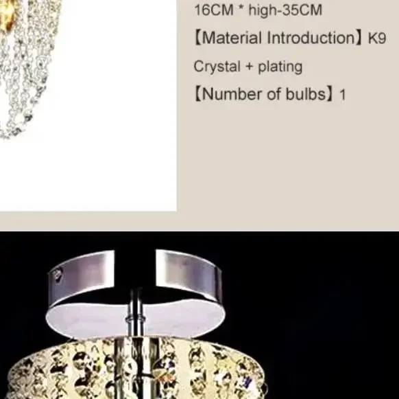 Chandelier Crystal Lighting Lustre K9 Crystal Stainless Steel Frame D16cm H35cm Luminaria Lampe Cristal Lustre Lustres De Sala