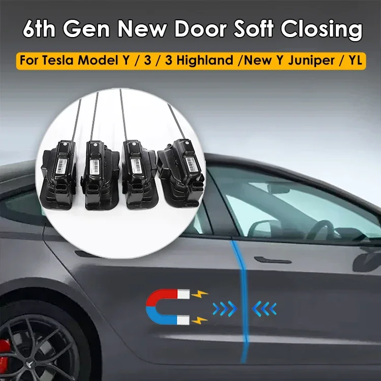 CSSBOON New Y Soft Close Doors Locks For Tesla Model 3 Y 2016-2026 Vacuum Door Lock Anti-pinch Car Modification Accessories