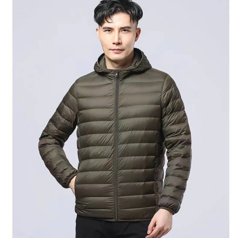 Super Light Duck Down Jacket Men's Korean Street Style Feather Coat Thermal Men's High-quality Storage Hooded Down Coat 2022 New