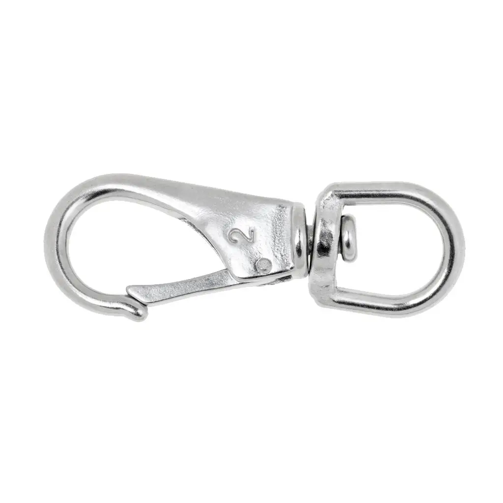 

Stainless Steel Boat Snap Hook Durable Swivel Carbine Spring Clip Keychain for Marine Fishing and Outdoor Use