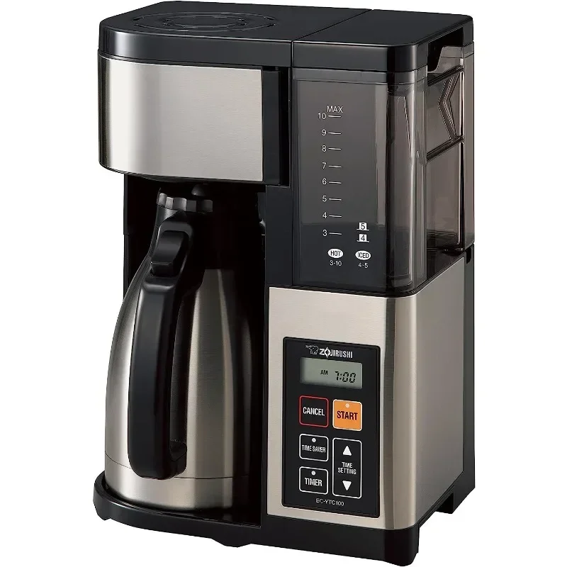 Zojirushi EC-YTC100XB Coffee Maker, 10-Cup, Stainless Steel/Black