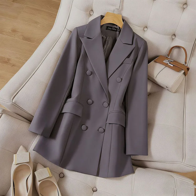 2026 Women Office Lady Blazers Solid Notched Long-sleeve Suit Spring Autumn Casual Female New Fashionable Loose Button Casual Ja