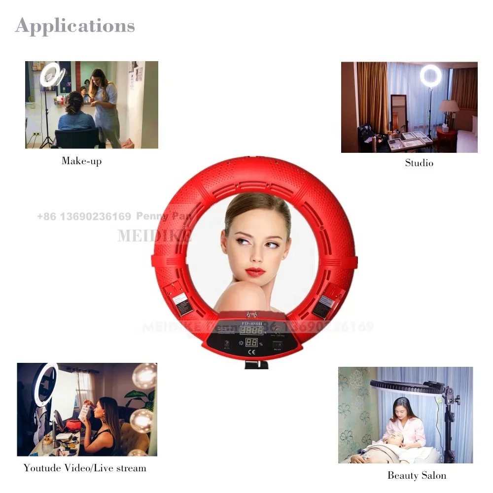 【2026】CHKJ FD-480II مصباح حلقي إضاءة التصوير الفوتوغرافي 96 واط 480 قطعة LED مصباح مصمم على شكل حلقة 3200-9900 كيلو لإعداد استوديو فيلم الوسائط على YouTube M #3