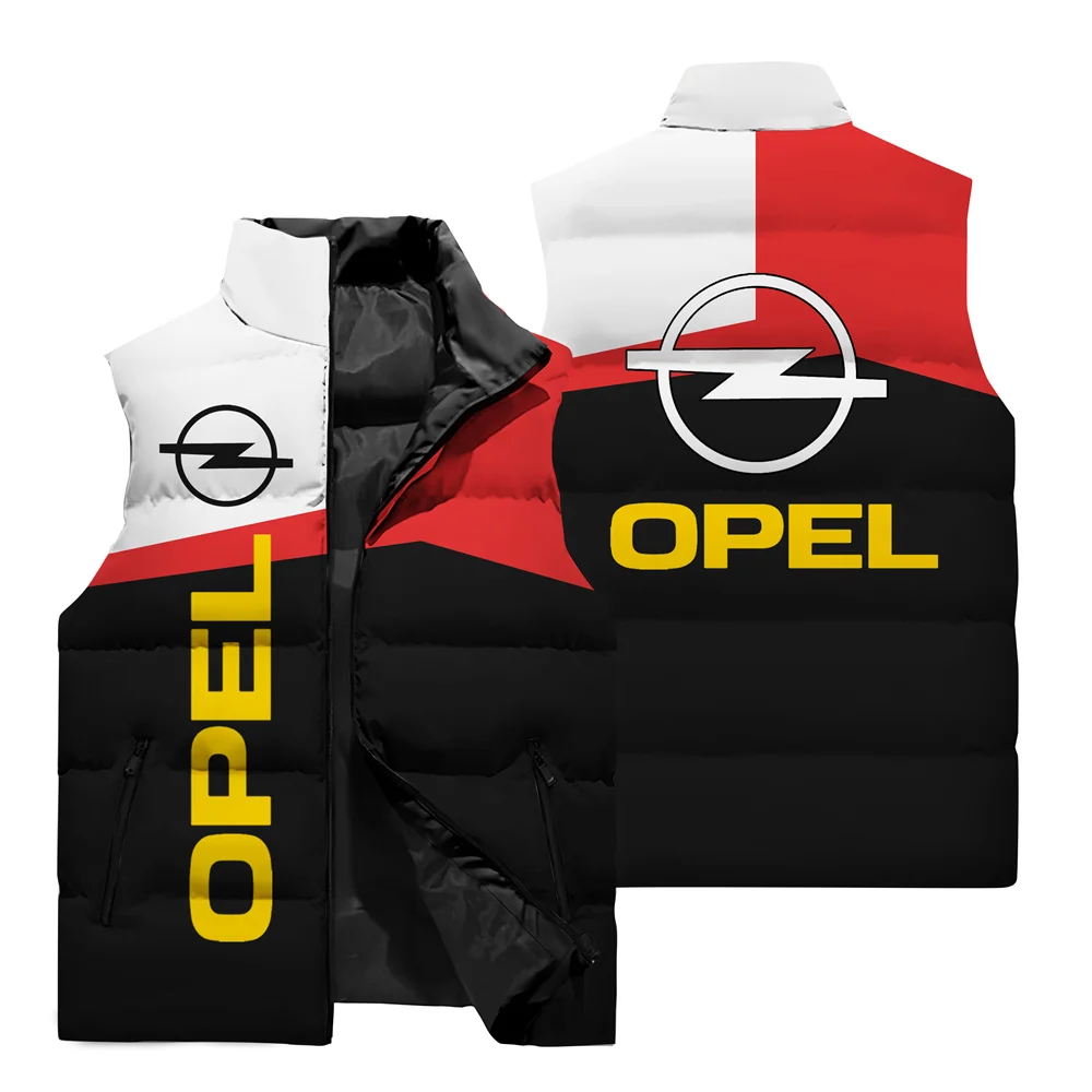 OPEL Printed Pattern Vest Winter Outdoor Sports Sleeveless Jacket Street Fashion New Coldproof Warm Cotton Vest Oversized M-6XL