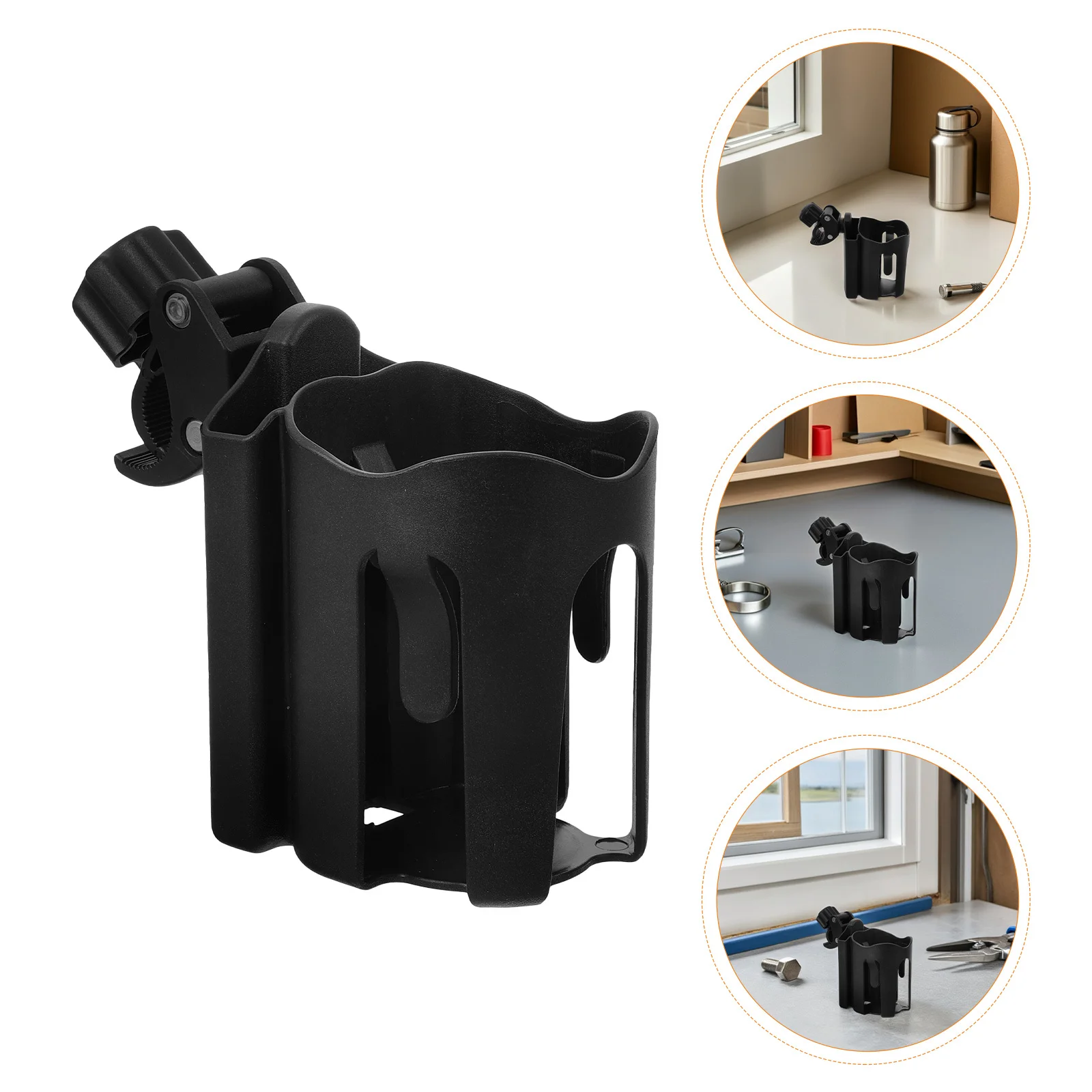 

2pcs Universal Walker Cup Holder Adjustable Drink Bottle Phone Mount For Wheelchair Stroller Removable Mobility Organizer For