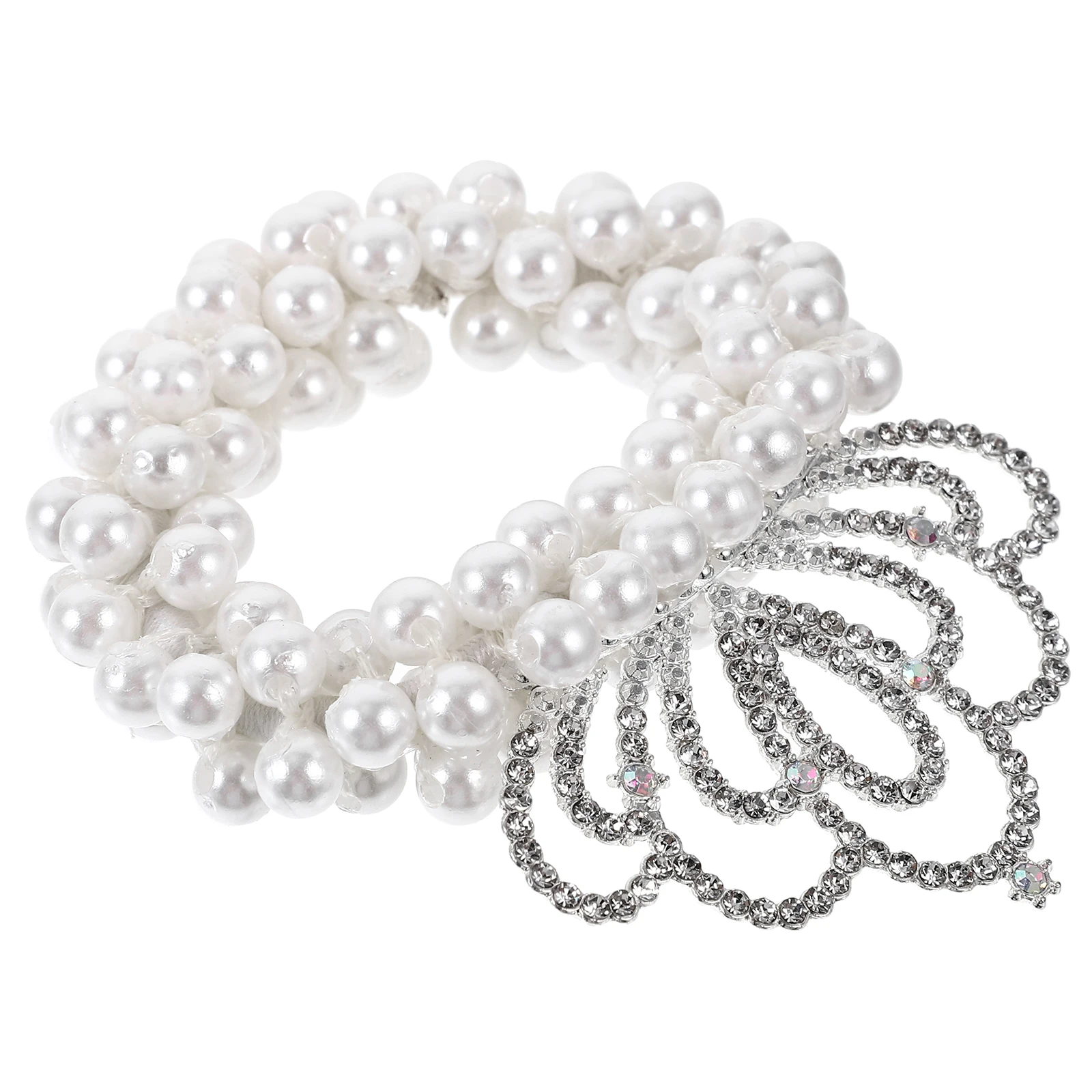 

Ties For Girls Scrunchies Girls Accessories Beaded Pearl Crown Elastic Hair Tie Hair Tie Child Crown Headwear