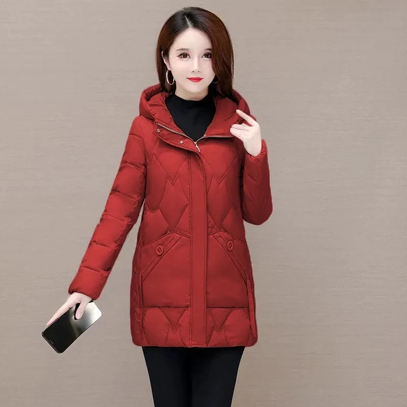 2023 Winter Women Jacket Warm Parkas Female Thicken Coat Cotton Padded Long Hooded Outwear Casual Loose Women Snow Parka Jackets