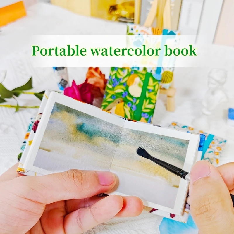 Mini Portable 300g 100%Cotton Watercolor Book Textile Travel Drawing Book Art Student Special Drawing Book Art Supplies