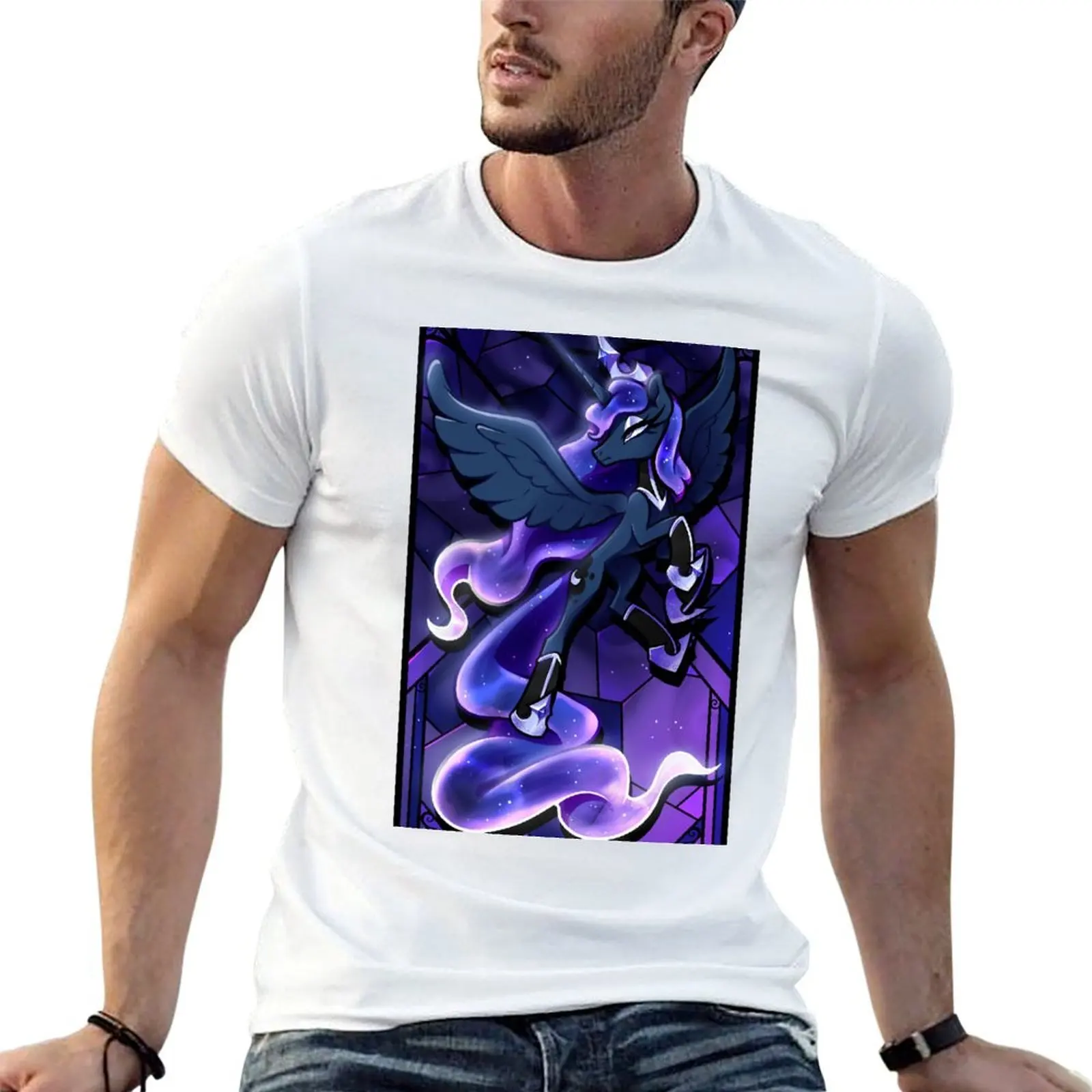 

Regal Moon Horse T-Shirt man t shirt heavy cotton t shirt men 100% cotton luxury brand T-Shirt