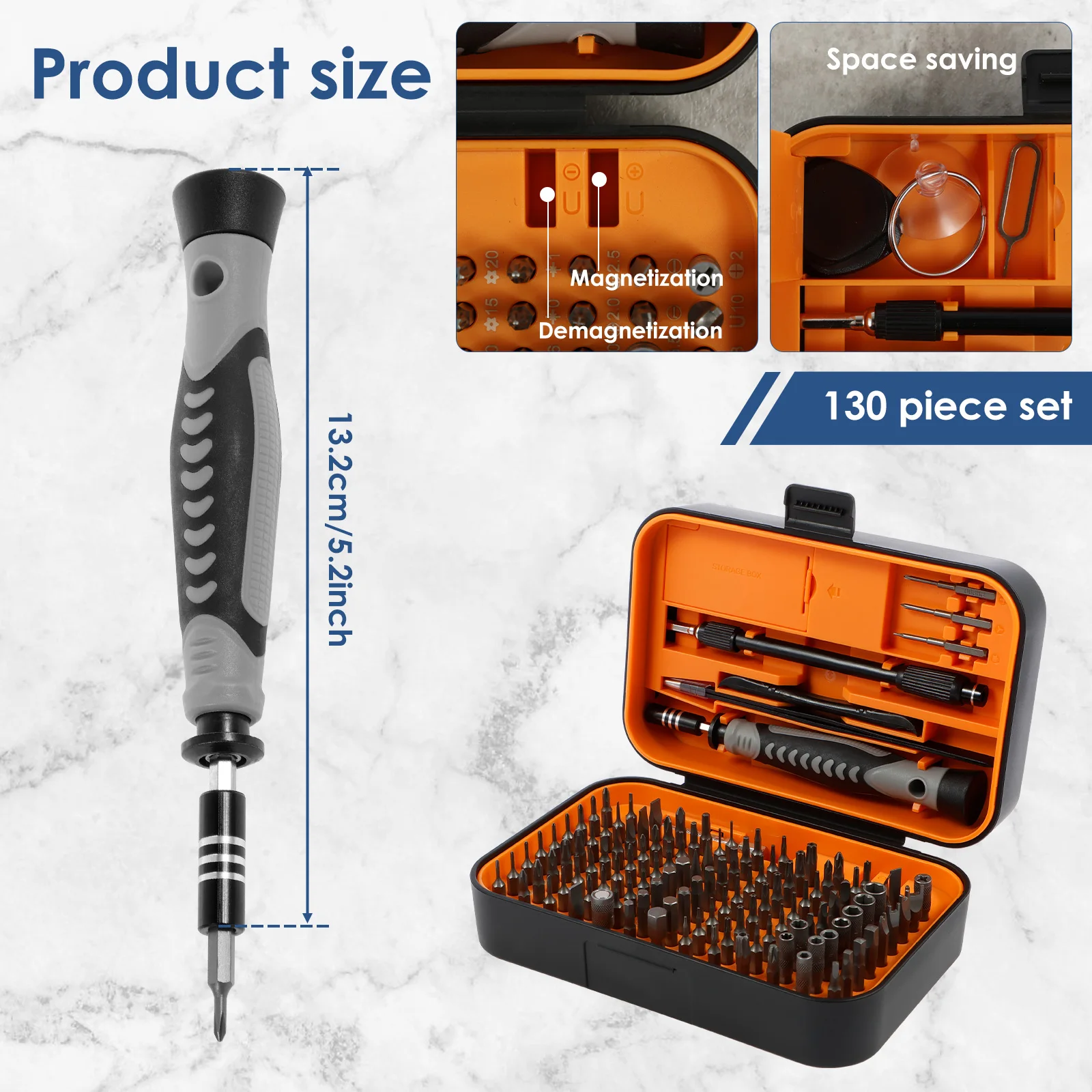 130 in 1 Precision Screwdriver Set with 120 bits Repair Tool Repair for Electronics Magnetic Screw Driver for iPhone Jewelers